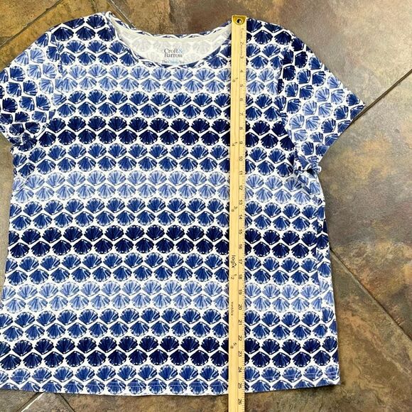 Croft & Barrow Blue White Seashell Pattern T-shirt XXL - Picture 4 of 7